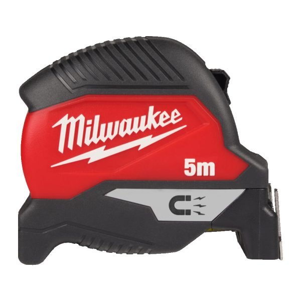 Μαγνητικό Μέτρο Milwaukee 5m 4ης γενιάς με ισχυρό μαγνήτη, προστασία ταινίας Nylon και εκτύπωση διπλής όψης.